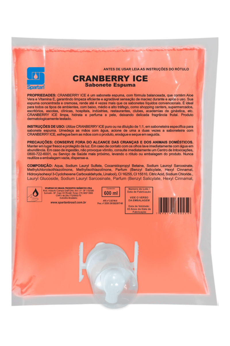 Cranberry Ice 12 Refis 600 ml Com Válvula